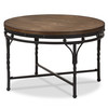 Baxton Studio Austin Vintage Antique Bronze Round Coffee Cocktail Occasional Table 129-7327